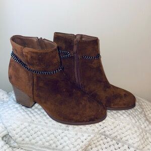Women’s brown suede ankle boots
